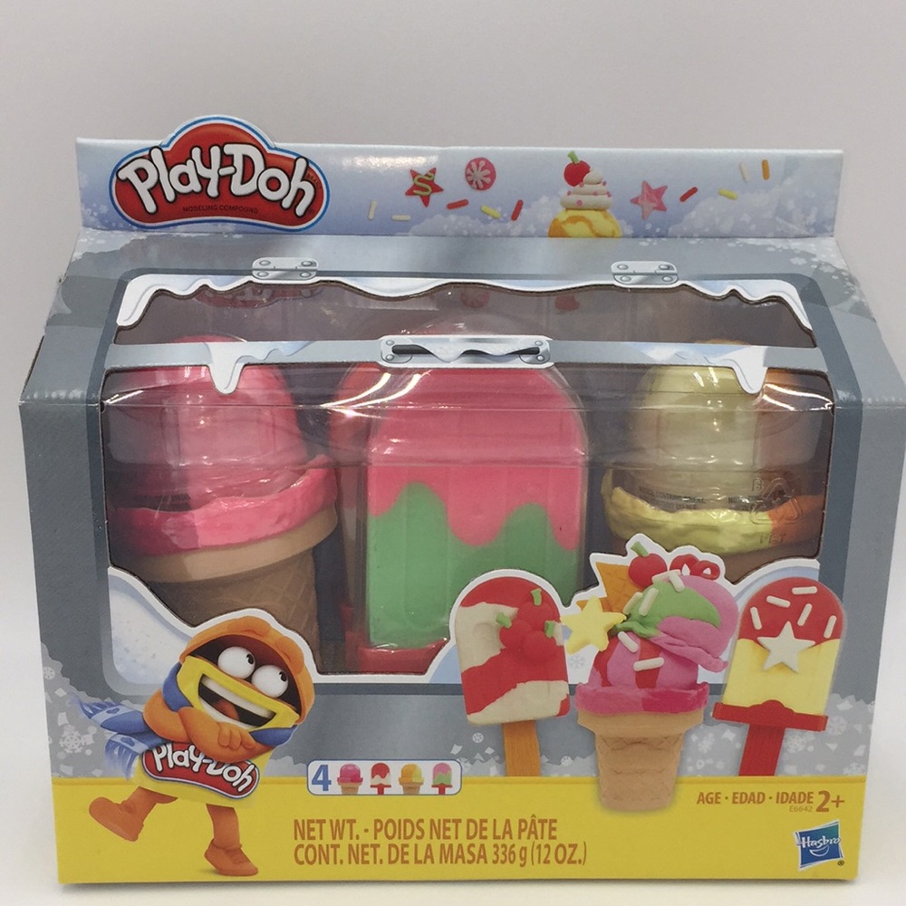 Play-Doh Ice Pop’s Ice Cream Cones Freezer Desserts Modeling Compound Hasbro New